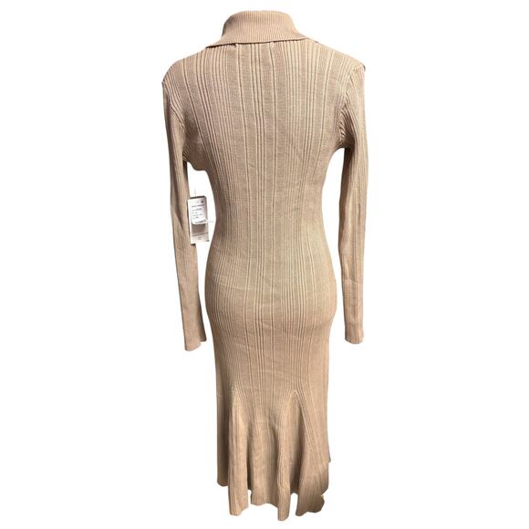 Julia Jordan women’s Ribbed Long-Sleeve Collared Midi Dress Size Small NWT - Picture 5 of 8
